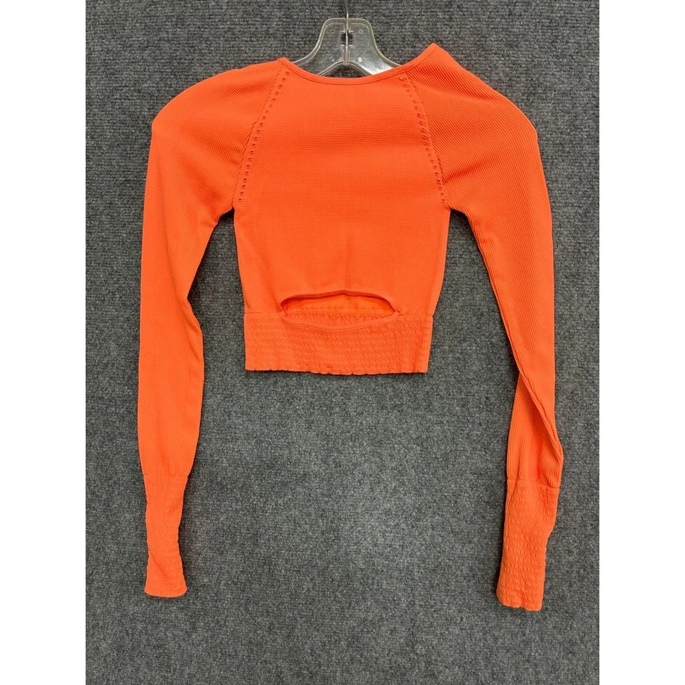 Free People FP Movement Lot of 2 Seamless Crop Tops Orange Purple XS/S